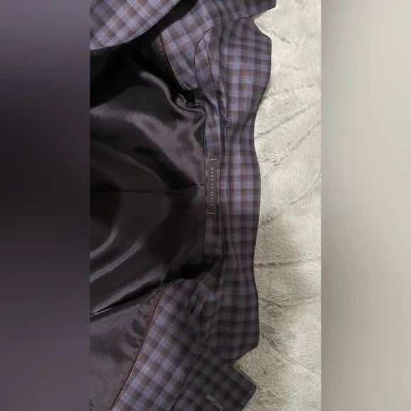 Lubiam Italy Reda 1865 Super 130s Wool Blazer Blue Check Sport Coat NWOT - Picture 11 of 12